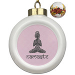 Lotus Pose Ceramic Ball Ornaments - Poinsettia Garland