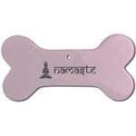 Lotus Pose Ceramic Dog Ornament - Front