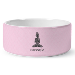 Lotus Pose Ceramic Dog Bowl - Large (Personalized)