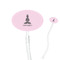 Lotus Pose Clear Plastic 7" Stir Stick - Oval - Closeup