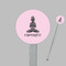 Lotus Pose Clear Plastic 7" Stir Stick - Round - Closeup