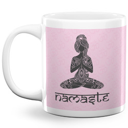 Lotus Pose 20 Oz Coffee Mug - White