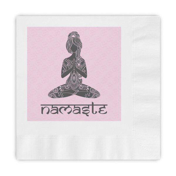 Custom Lotus Pose Embossed Decorative Napkins