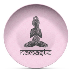 Lotus Pose Microwave Safe Plastic Plate - Composite Polymer (Personalized)