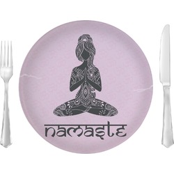 Lotus Pose Glass Lunch / Dinner Plate 10" (Personalized)