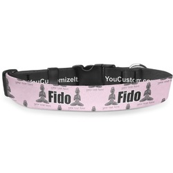 Lotus Pose Deluxe Dog Collar - Medium (11.5" to 17.5") (Personalized)