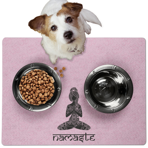 Custom Lotus Pose Dog Food Mat - Medium