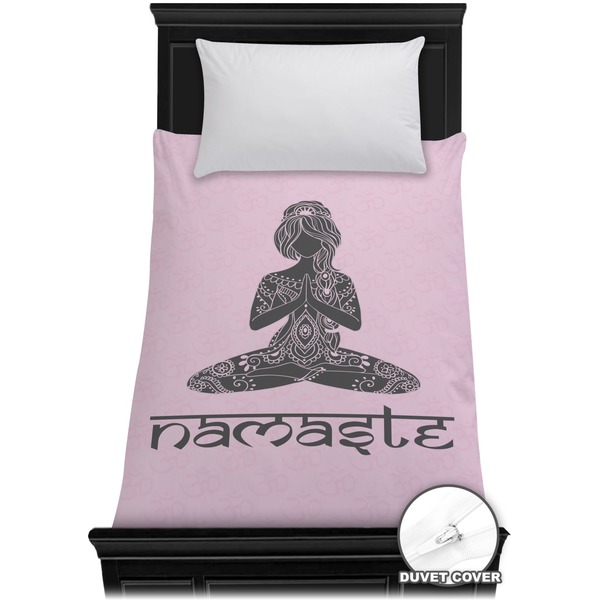 Custom Lotus Pose Duvet Cover - Twin (Personalized)