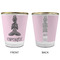 Lotus Pose Glass Shot Glass - with gold rim - APPROVAL