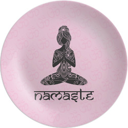 Lotus Pose Melamine Salad Plate - 8" (Personalized)