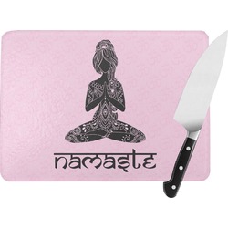 Lotus Pose Rectangular Glass Cutting Board - Large - 15.25"x11.25"