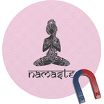 Lotus Pose Round Fridge Magnet