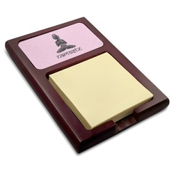 Lotus Pose Red Mahogany Sticky Note Holder (Personalized)