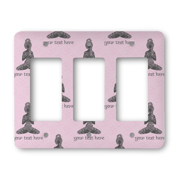 Custom Lotus Pose Rocker Style Light Switch Cover - Three Switch