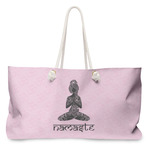 Lotus Pose Large Tote Bag with Rope Handles