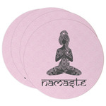 Lotus Pose Round Paper Coasters