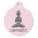 Lotus Pose Round Pet ID Tag