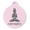 Lotus Pose Round Pet ID Tag - Large - Front