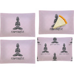 Lotus Pose Set of 4 Glass Rectangular Appetizer / Dessert Plate (Personalized)