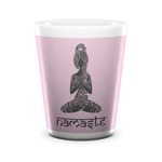 Lotus Pose Ceramic Shot Glass - 1.5 oz - White - Set of 4