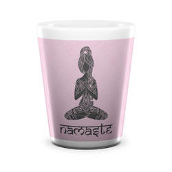 Lotus Pose Ceramic Shot Glass - 1.5 oz - White - Single