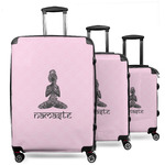 Lotus Pose 3 Piece Luggage Set - 20" Carry On, 24" Medium Checked, 28" Large Checked