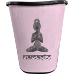 Lotus Pose Waste Basket - Single Sided (Black) (Personalized)