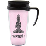 Lotus Pose Acrylic Travel Mug with Handle (Personalized)