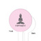 Lotus Pose White Plastic 4" Food Pick - Round - Single Sided - Front & Back