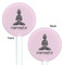 Lotus Pose White Plastic 5.5" Stir Stick - Double Sided - Round - Front & Back