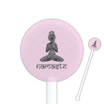 Lotus Pose 5.5" Round Plastic Stir Sticks - White - Single Sided