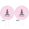 Lotus Pose White Plastic 6" Food Pick - Round - Double Sided - Front & Back