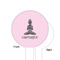 Lotus Pose White Plastic 6" Food Pick - Round - Single Sided - Front & Back