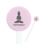 Lotus Pose 7" Round Plastic Stir Sticks - White - Single Sided