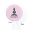 Lotus Pose White Plastic 7" Stir Stick - Single Sided - Round - Front & Back