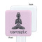 Lotus Pose White Plastic Stir Stick - Single Sided - Square - Approval