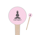 Lotus Pose 4" Round Wooden Food Picks - Double Sided