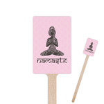 Lotus Pose 6.25" Rectangle Wooden Stir Sticks - Double Sided