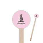 Lotus Pose 7.5" Round Wooden Stir Sticks - Single Sided