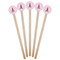 Lotus Pose Wooden 7.5" Stir Stick - Round - Fan View