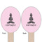 Lotus Pose Wooden Food Pick - Oval - Double Sided - Front & Back