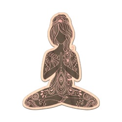 Lotus Pose Genuine Maple or Cherry Wood Sticker