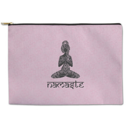 Lotus Pose Zipper Pouch - Large - 12.5"x8.5" (Personalized)