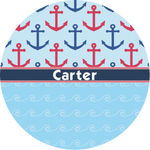 Custom Anchors & Waves Multipurpose Round Labels - 1" (Personalized)