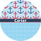 Anchors & Waves 1" Multipurpose Round Labels - Single Sticker