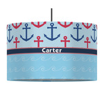 Anchors & Waves 12" Drum Pendant Lamp - Fabric (Personalized)