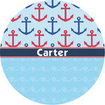 Anchors & Waves Multipurpose Round Labels - Custom Sized (Personalized)