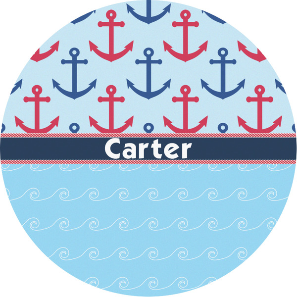 Custom Anchors & Waves Multipurpose Round Labels - Custom Sized (Personalized)