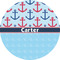 Anchors & Waves 5" Multipurpose Round Label - Single Sticker