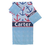 Anchors & Waves Bath Towel Set - 3 Pcs (Personalized)